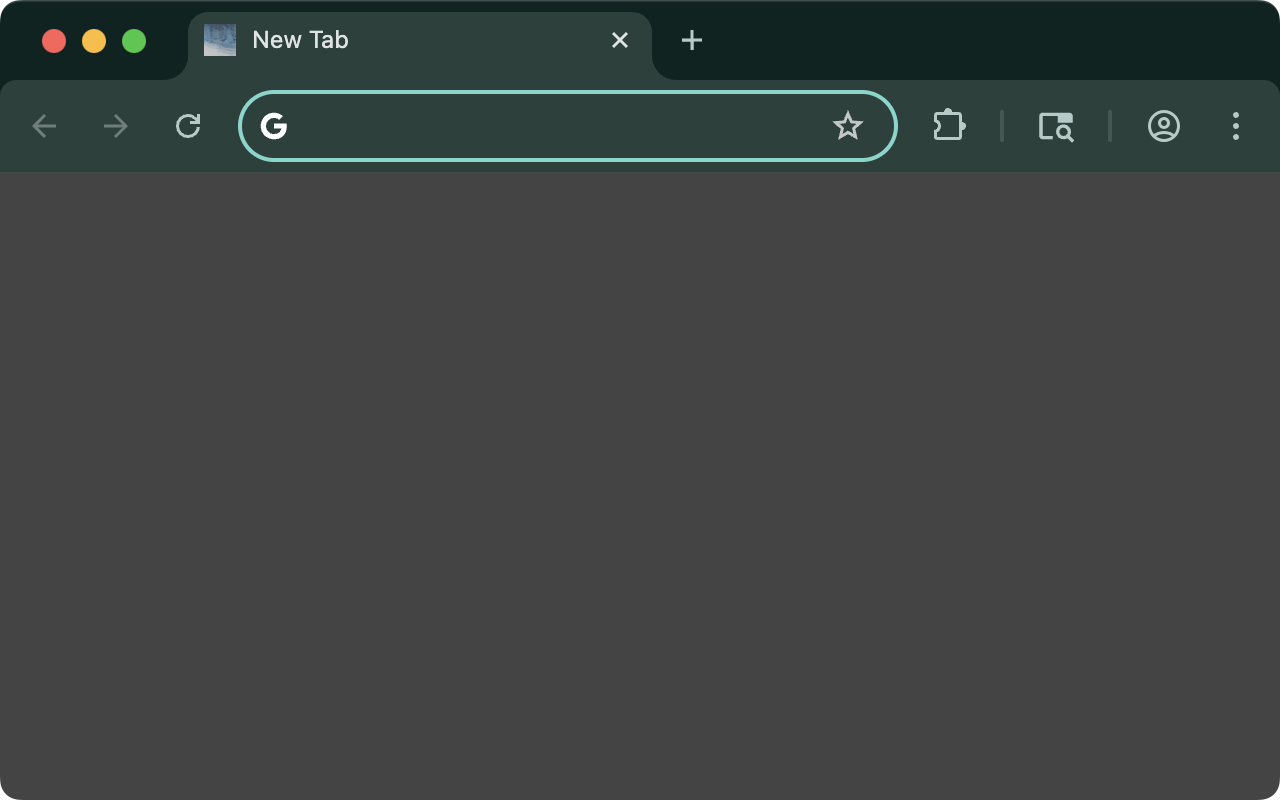 A screenshot of a nicely blank new tab page.